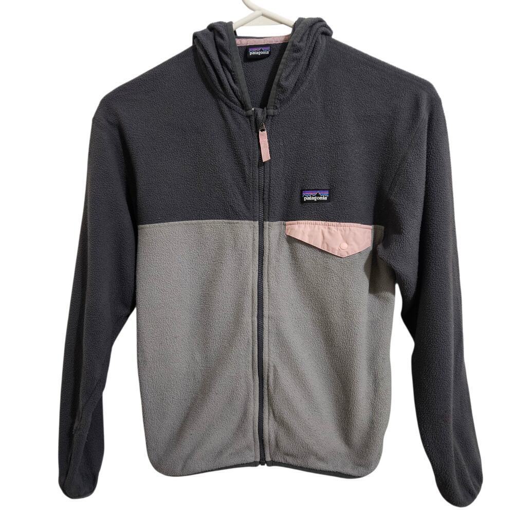 Patagonia Girls' Micro D Snap-T Jacket gray pink